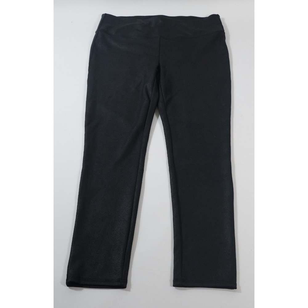 Seven 7 Leggings Womens XL Black Sculpted Faux Leather High Rise Stretch Pants